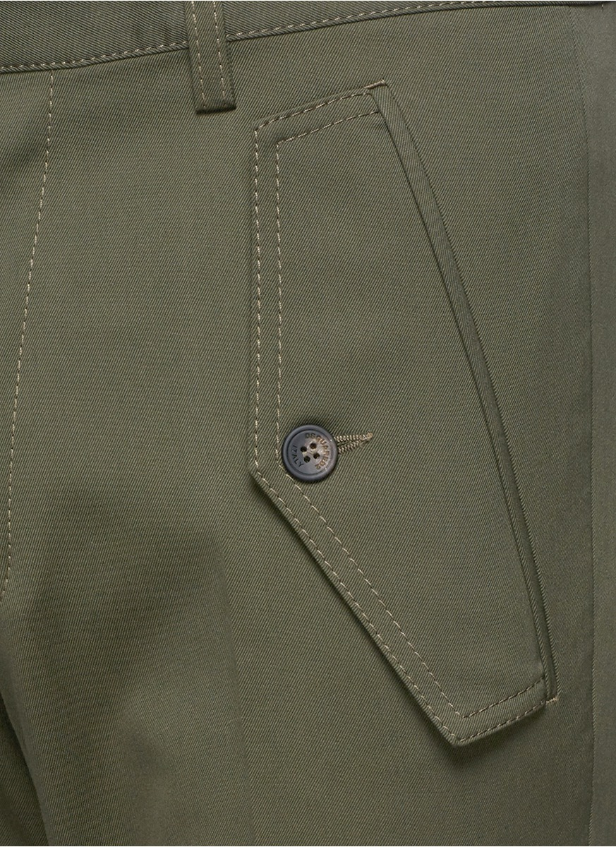 Dsquared² Flap Pocket Stretch Gabardine Pants in Green for Men | Lyst