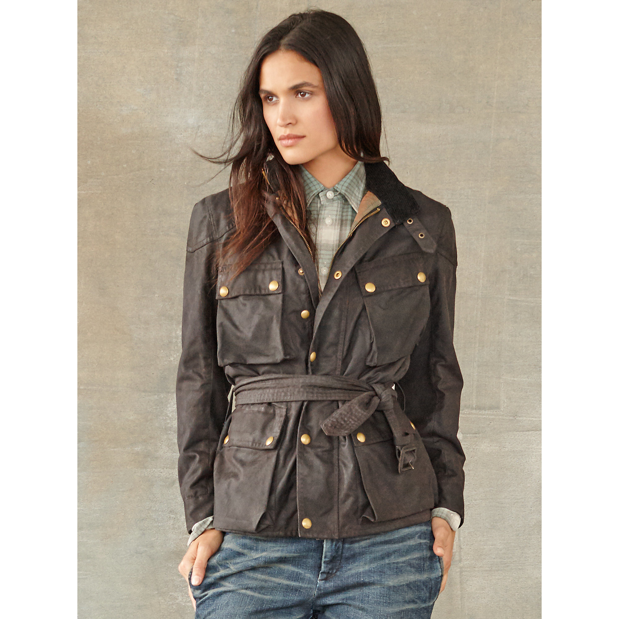 Lyst Rrl Cotton Oilcloth Biker Jacket in Black