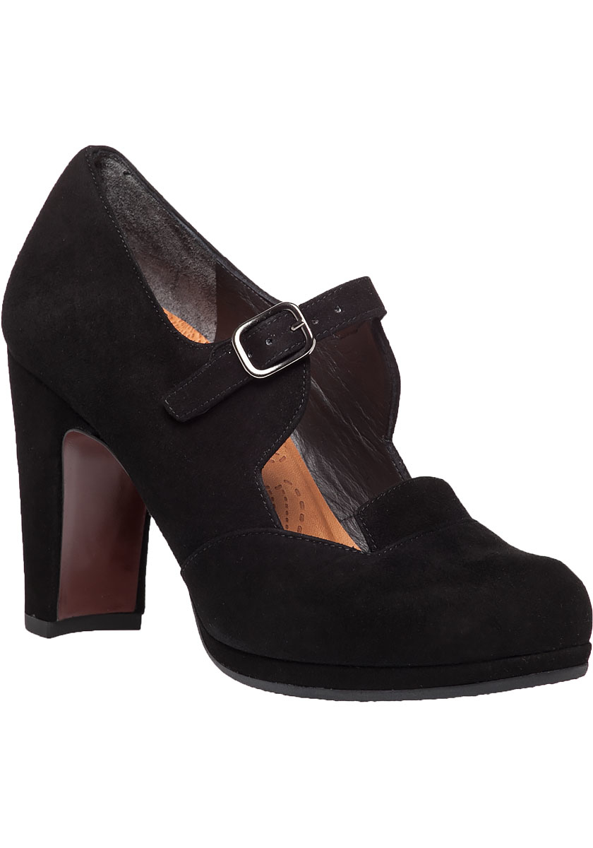 Chie mihara Nos Suede Mary Jane Pumps in Black | Lyst
