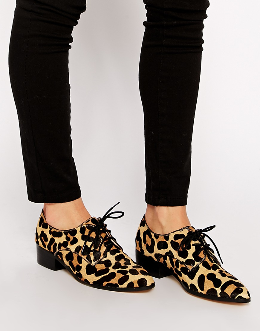 Lyst - Dune Loris Leopard Pointed Flat Shoes