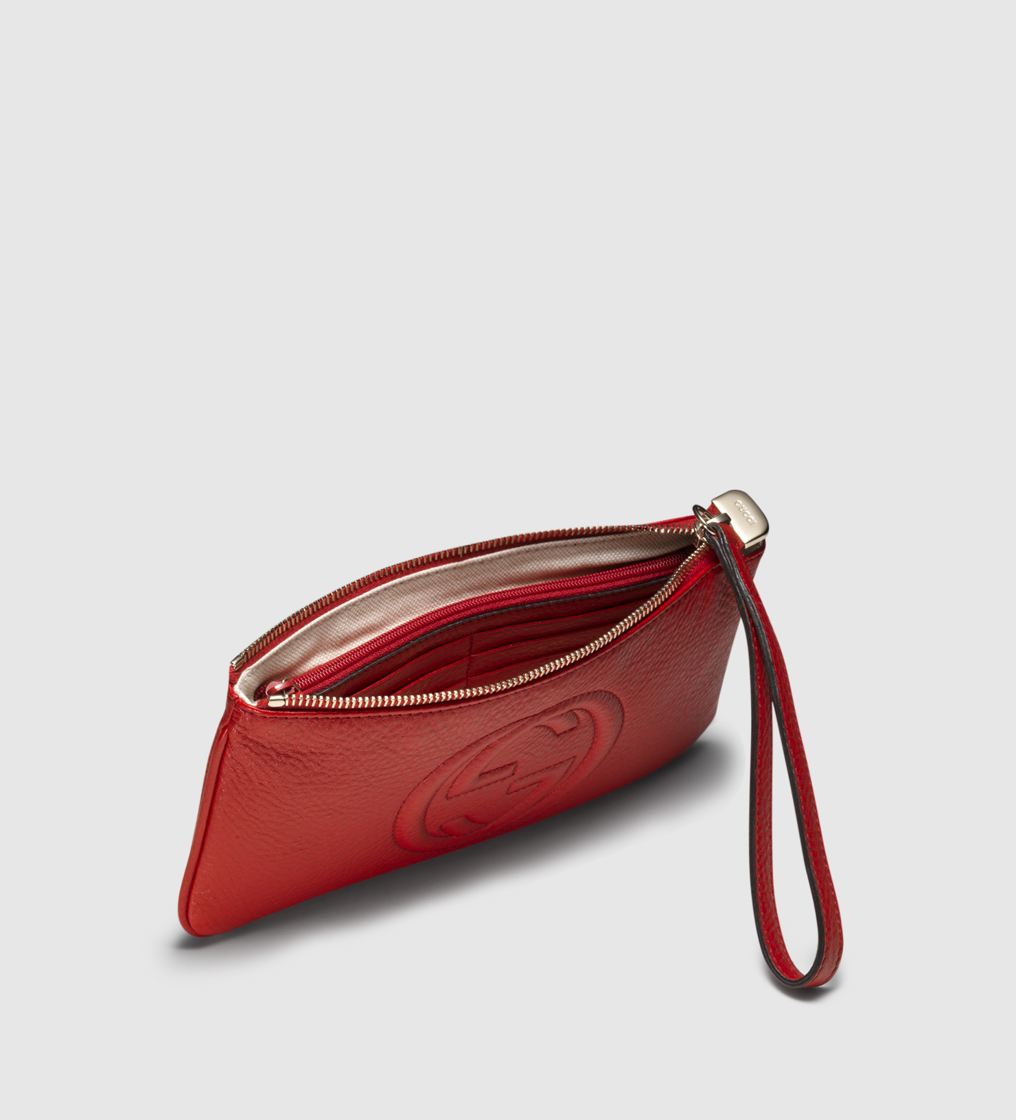 Lyst - Gucci Soho Leather Wristlet in Red for Men
