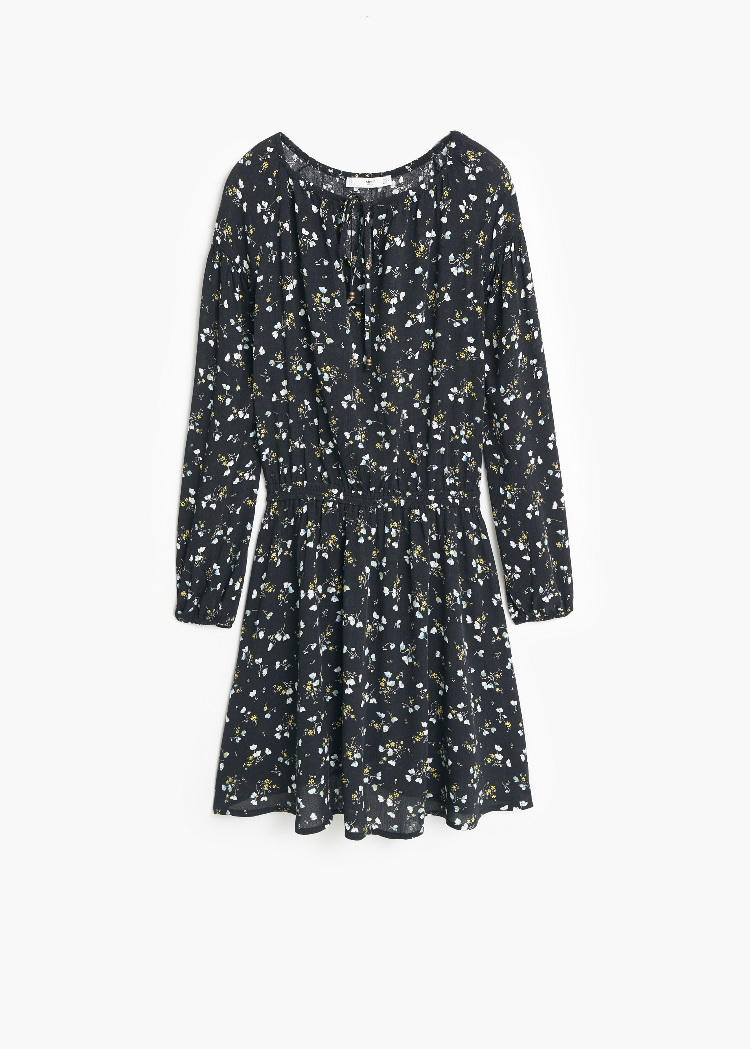 Lyst - Mango Floral-print Flowy Dress in Black