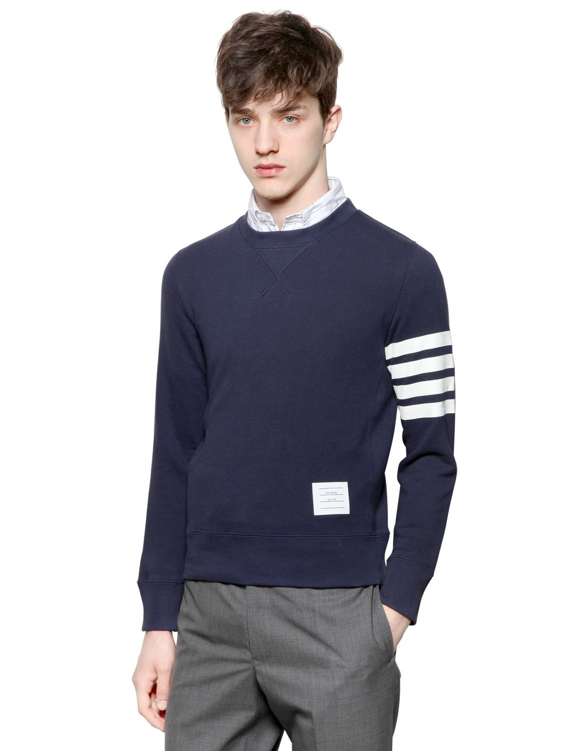 Lyst - Thom Browne Cotton Fleece Sweatshirt in Blue for Men
