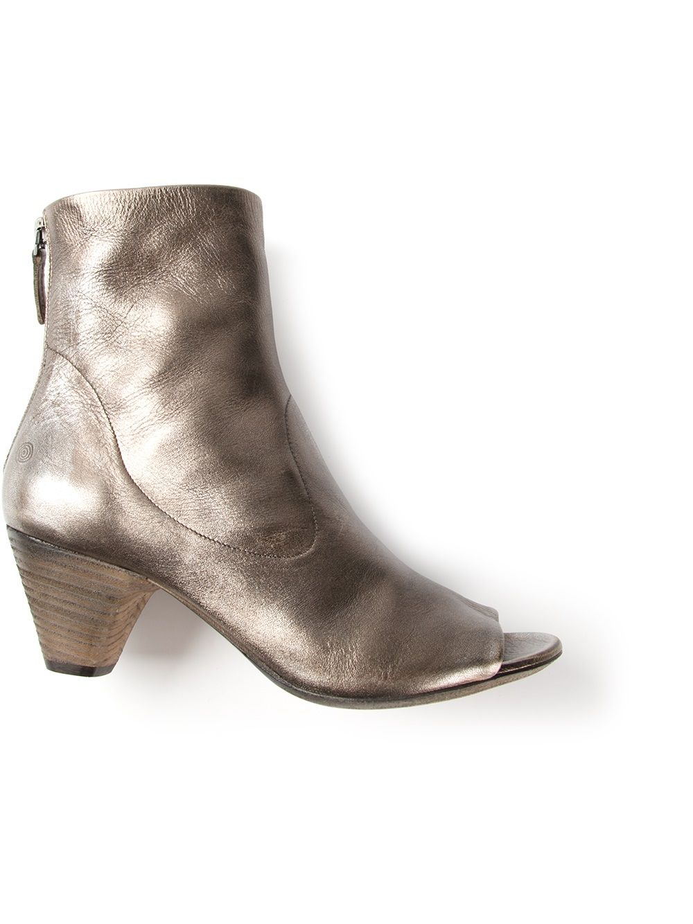 Marsell Open Toe Ankle Boot in Gold (metallic) | Lyst