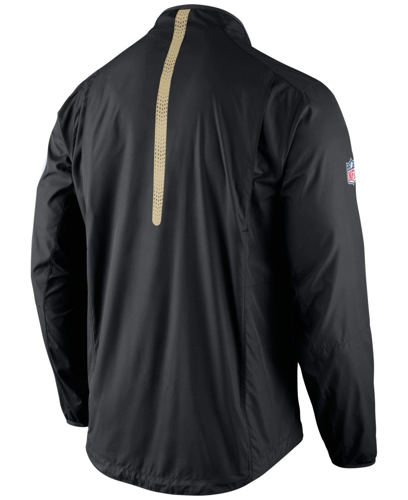 Mens New Orleans Saints Black Front and Sleeve Full Zip Jacket