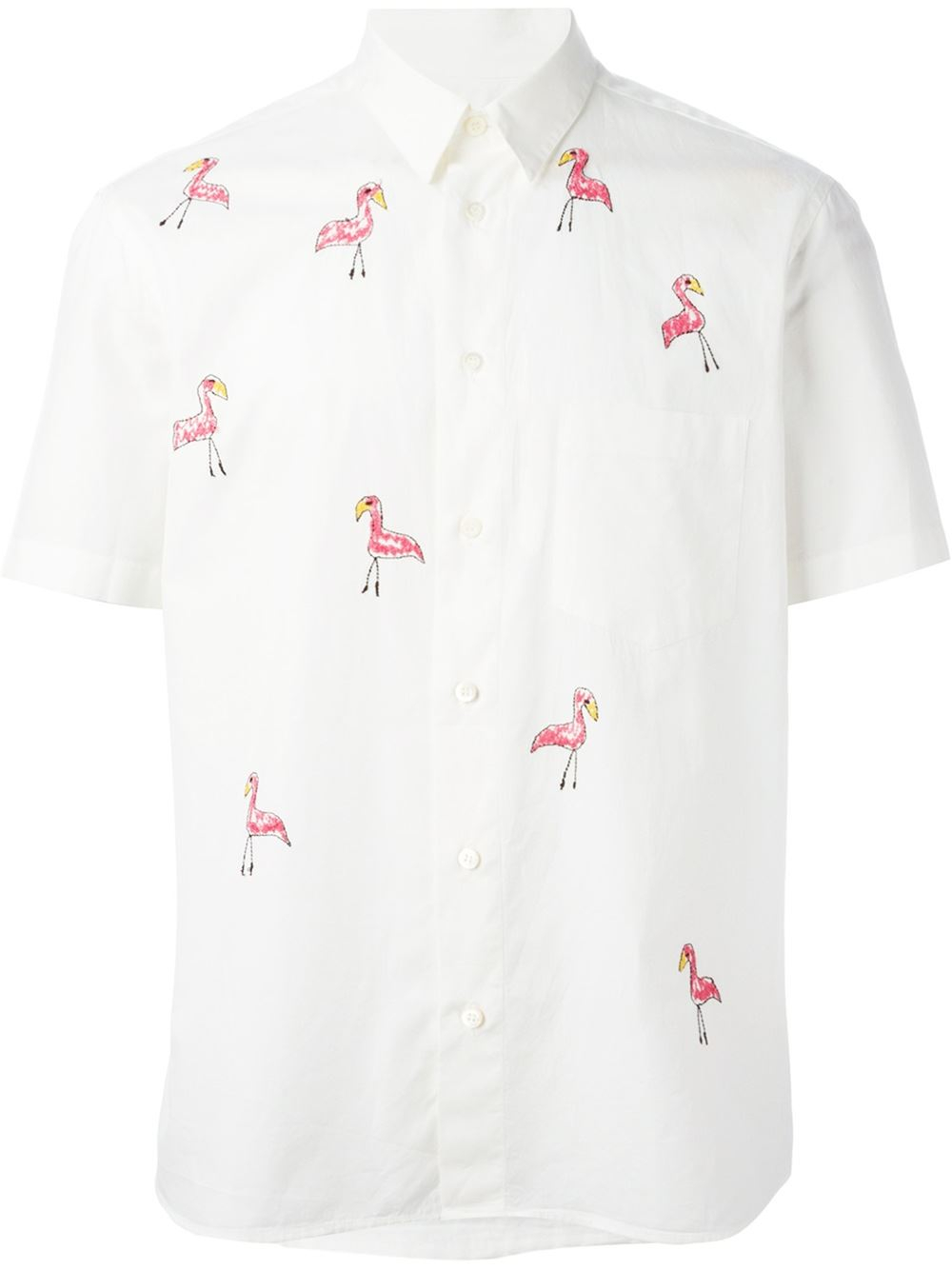 Lyst - Jimi Roos Flamingo Embroidery Shirt in White for Men