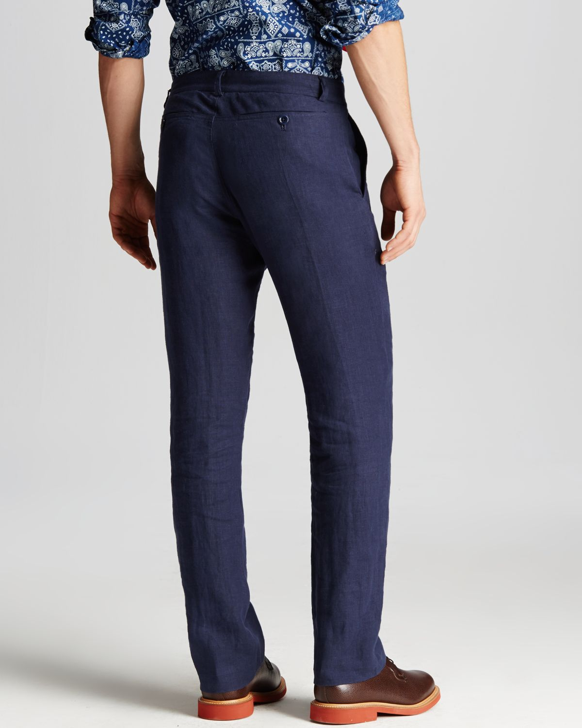 Freemans sporting club Linen Pants - Regular Fit in Blue for Men ...