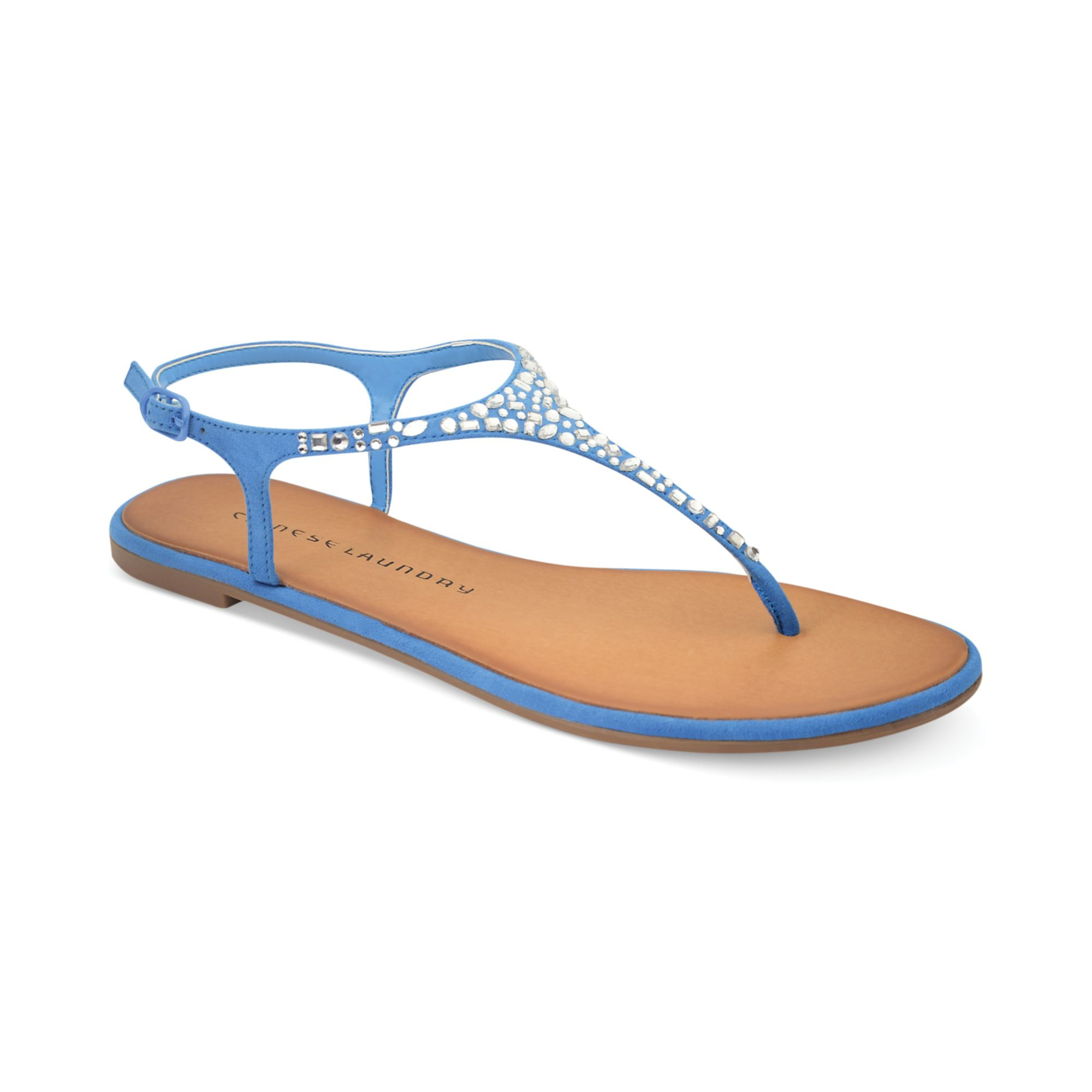 Lyst Chinese Laundry Glisten  Flat Thong Sandals  in Blue