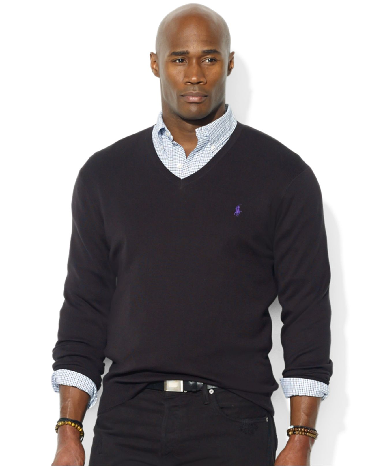 Ralph Lauren Black V Neck Sweater Deals 