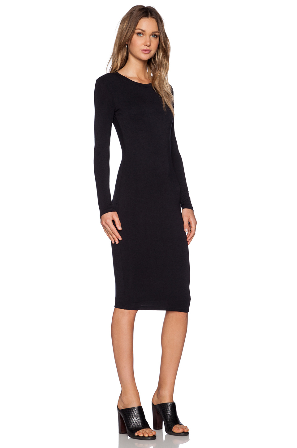 Wedding Black Long Sleeve Dress blq basiq longsleeve dress in black lyst gallery