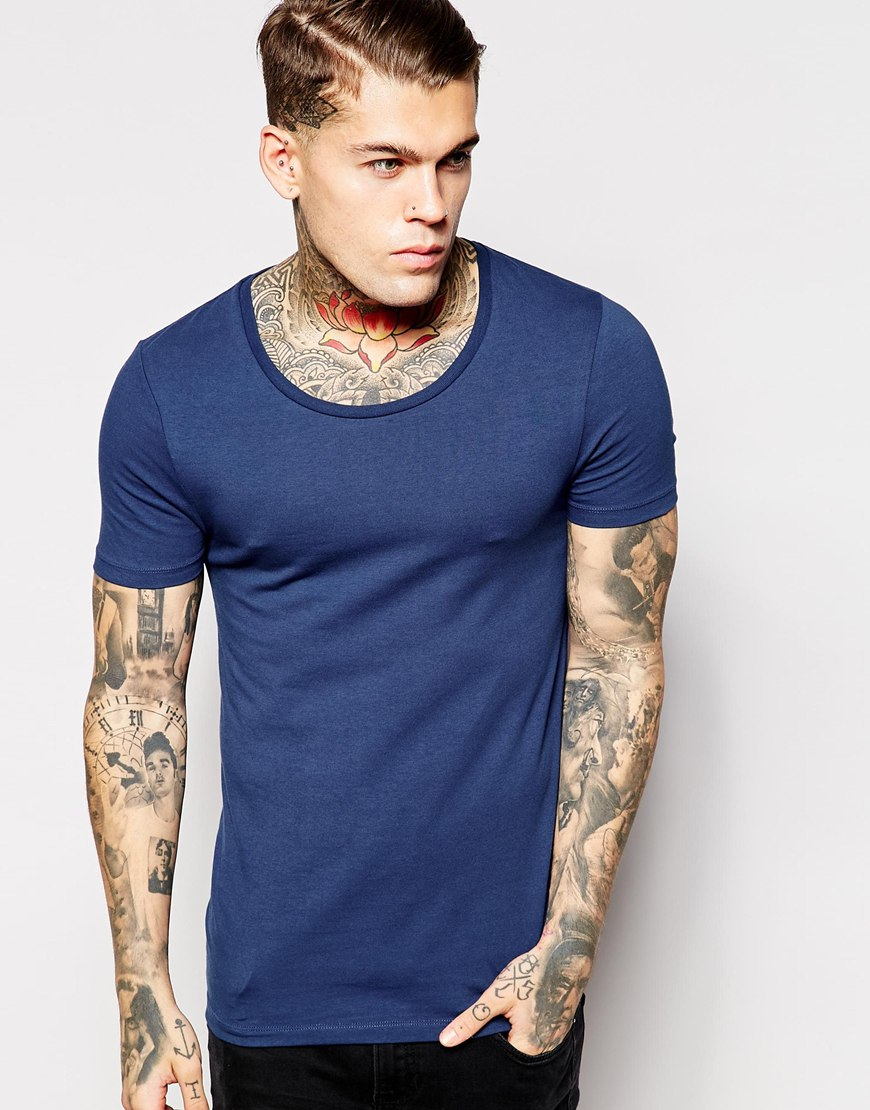 Lyst - Asos Extreme Muscle Fit T-shirt With Scoop Neck And Stretch in ...