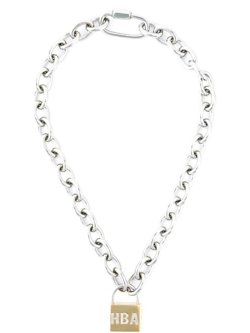 Hood by air Lock Chain Necklace in Metallic for Men | Lyst
