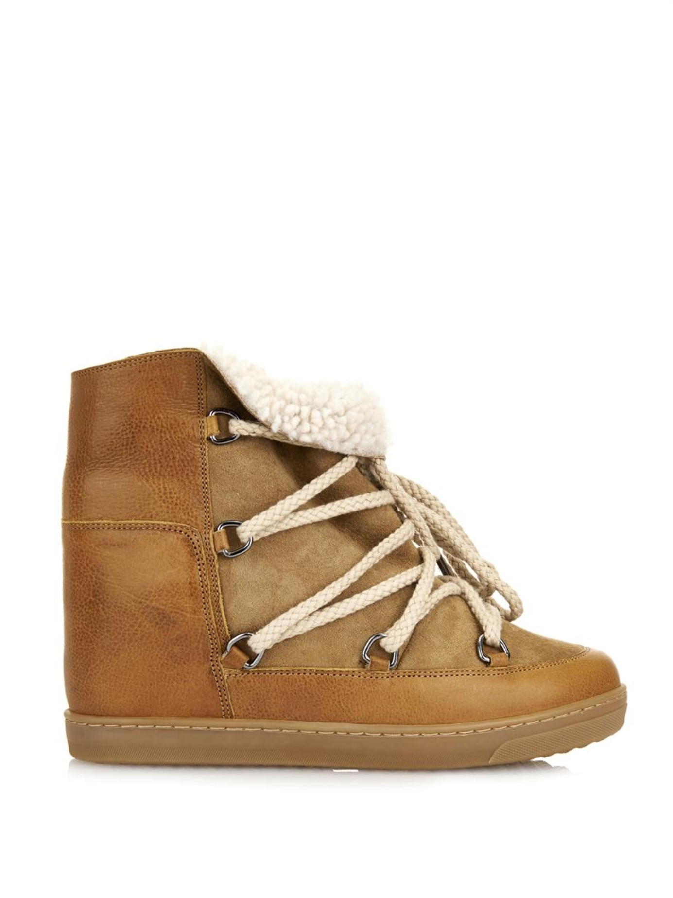 Lyst - Isabel Marant Pietra Fur And Leather Boots in Natural