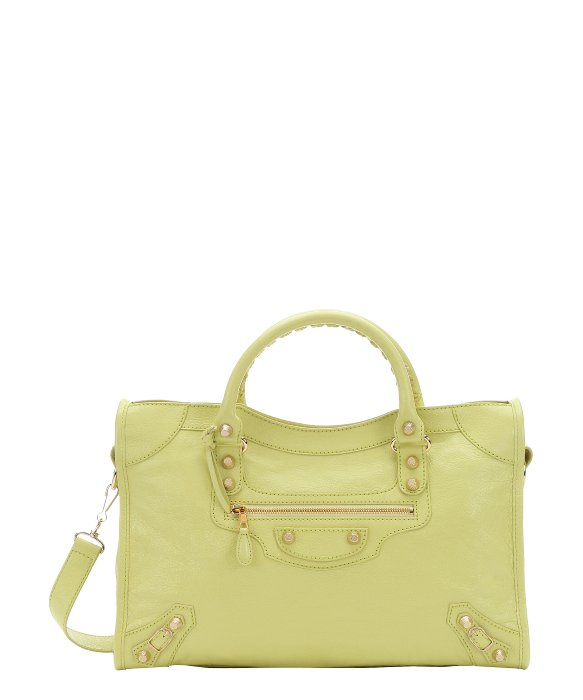 balenciaga neon green purse