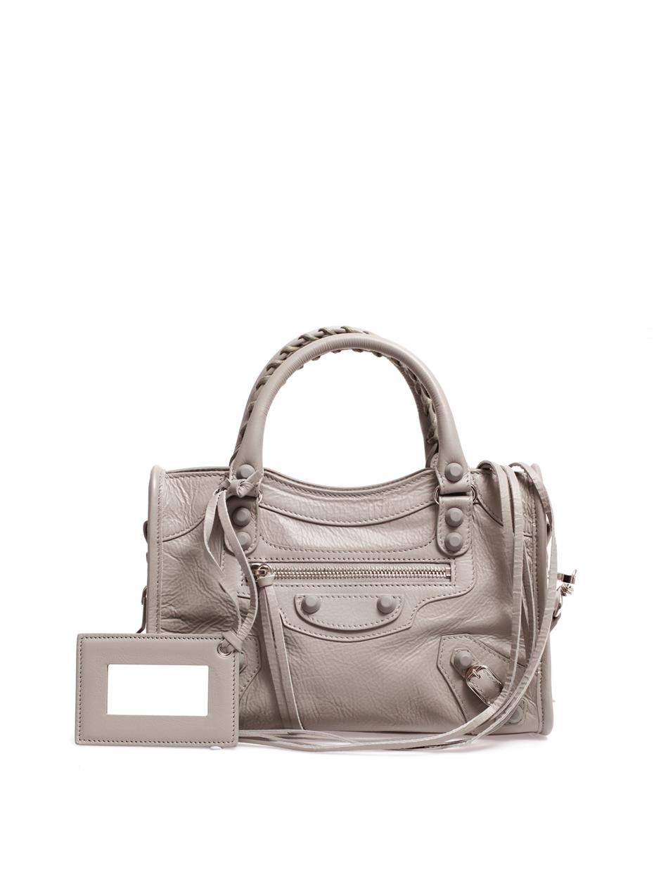 Lyst - Balenciaga Classic Mini City Leather Shoulder Bag in Gray