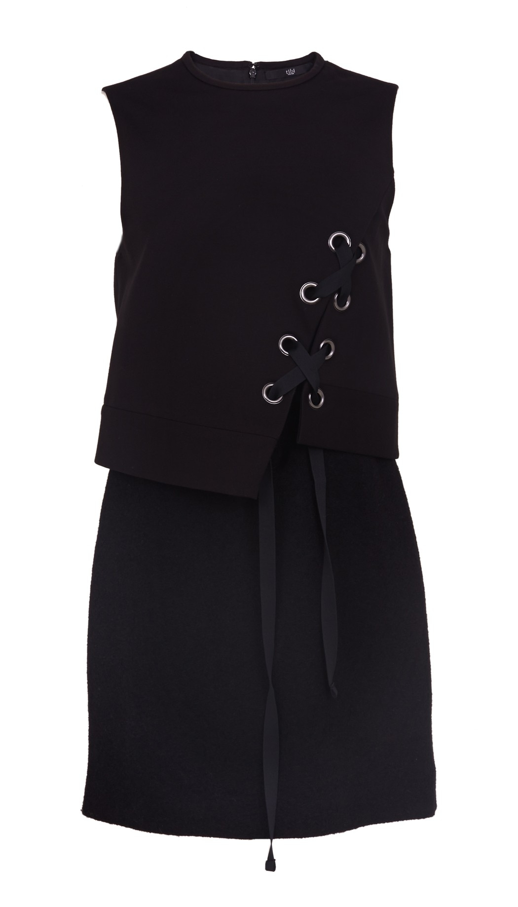 Lyst - Tibi Enzo Wool Boucle Paneled Dress in Black