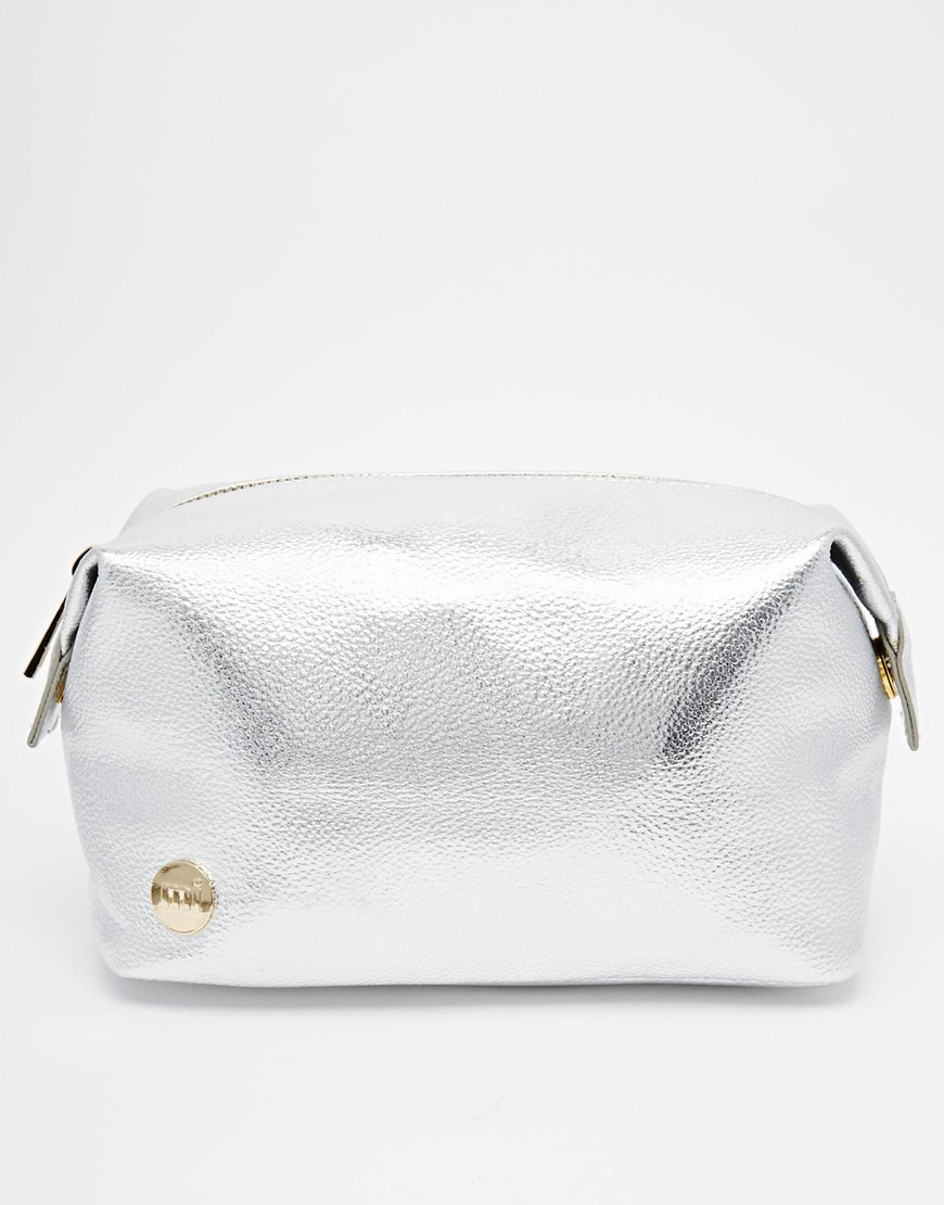 Mi Pac Mi Pac Metallic Silver Makeup Bag In Metallic Lyst mi pac mi pac metallic silver makeup bag in metallic lyst