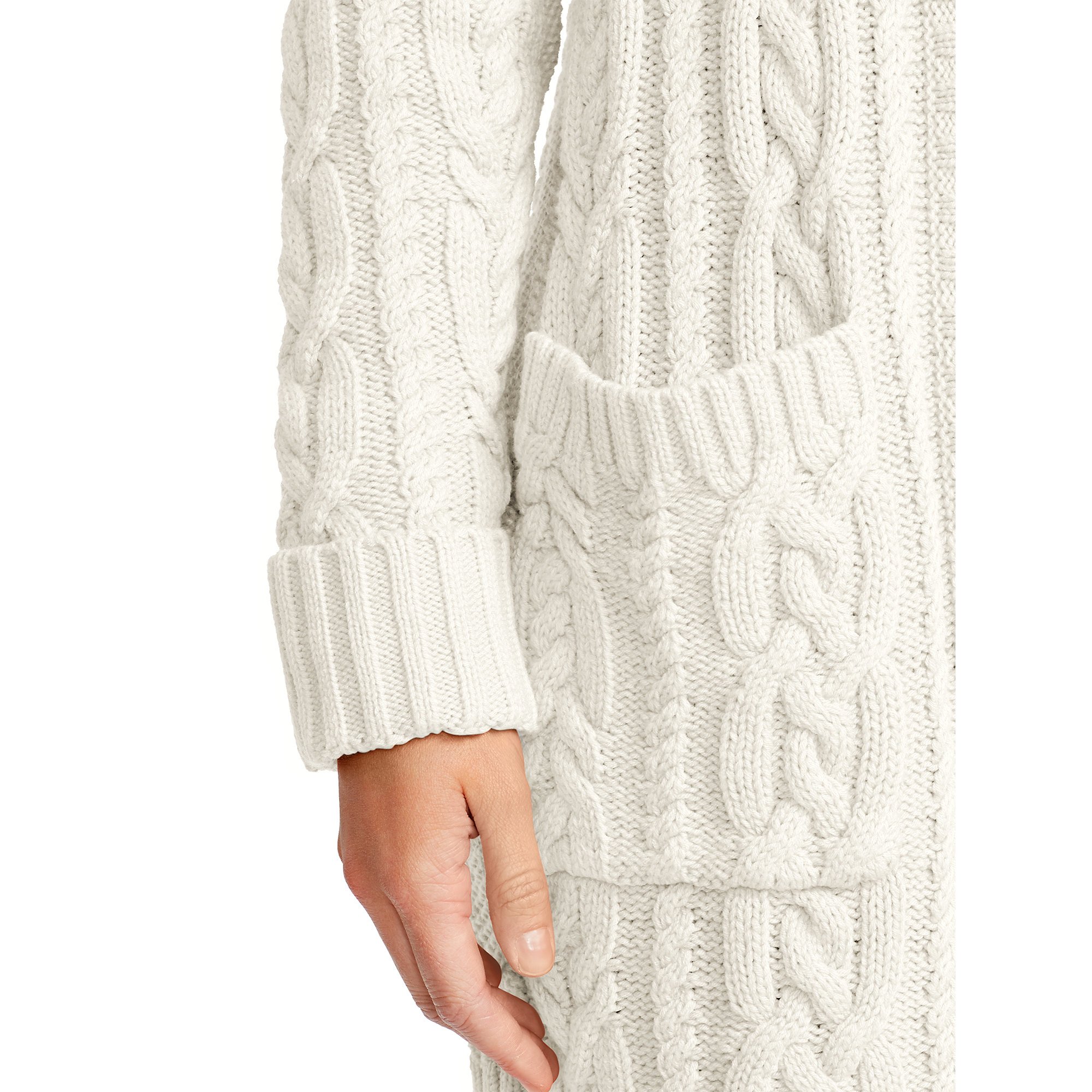 Lyst Ralph Lauren Cable Knit Cotton Cardigan In Natural 9012