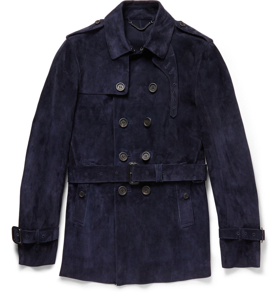 blue trench coat mens
