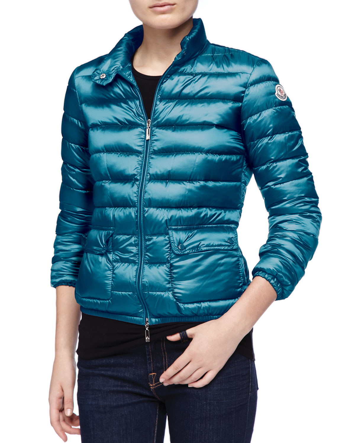 turquoise puffer jacket
