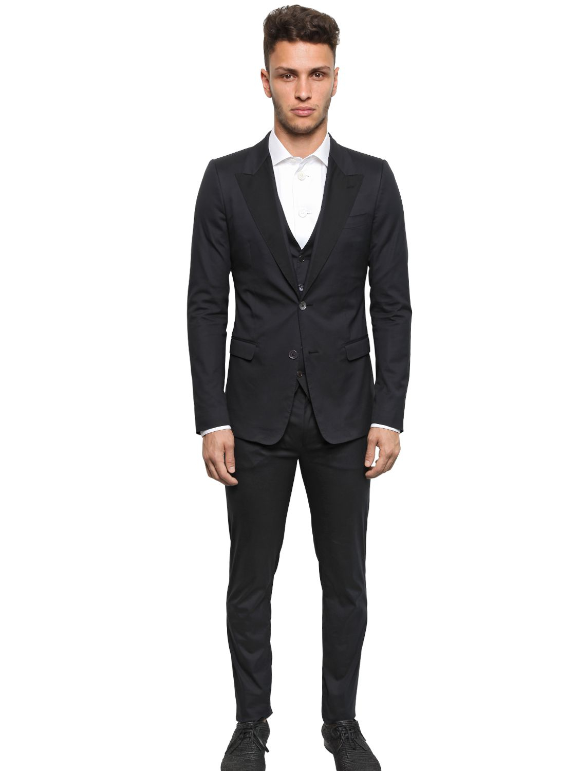 Lyst - Dolce & Gabbana Stretch Light Cotton Canvas Suit in Black for Men