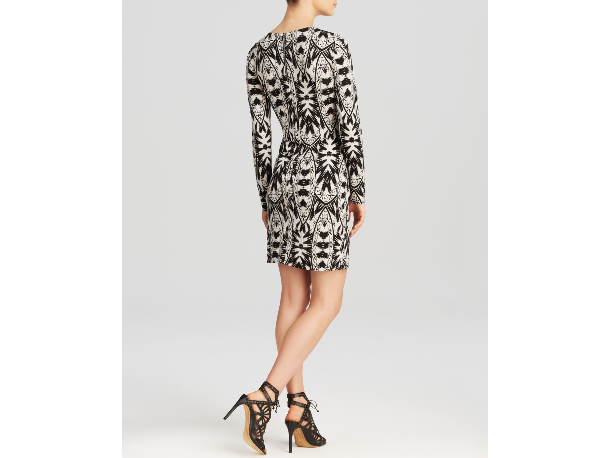 Nicole Miller Artelier Dress Lauren Lumen Matte Jersey In Black Lyst Gallery