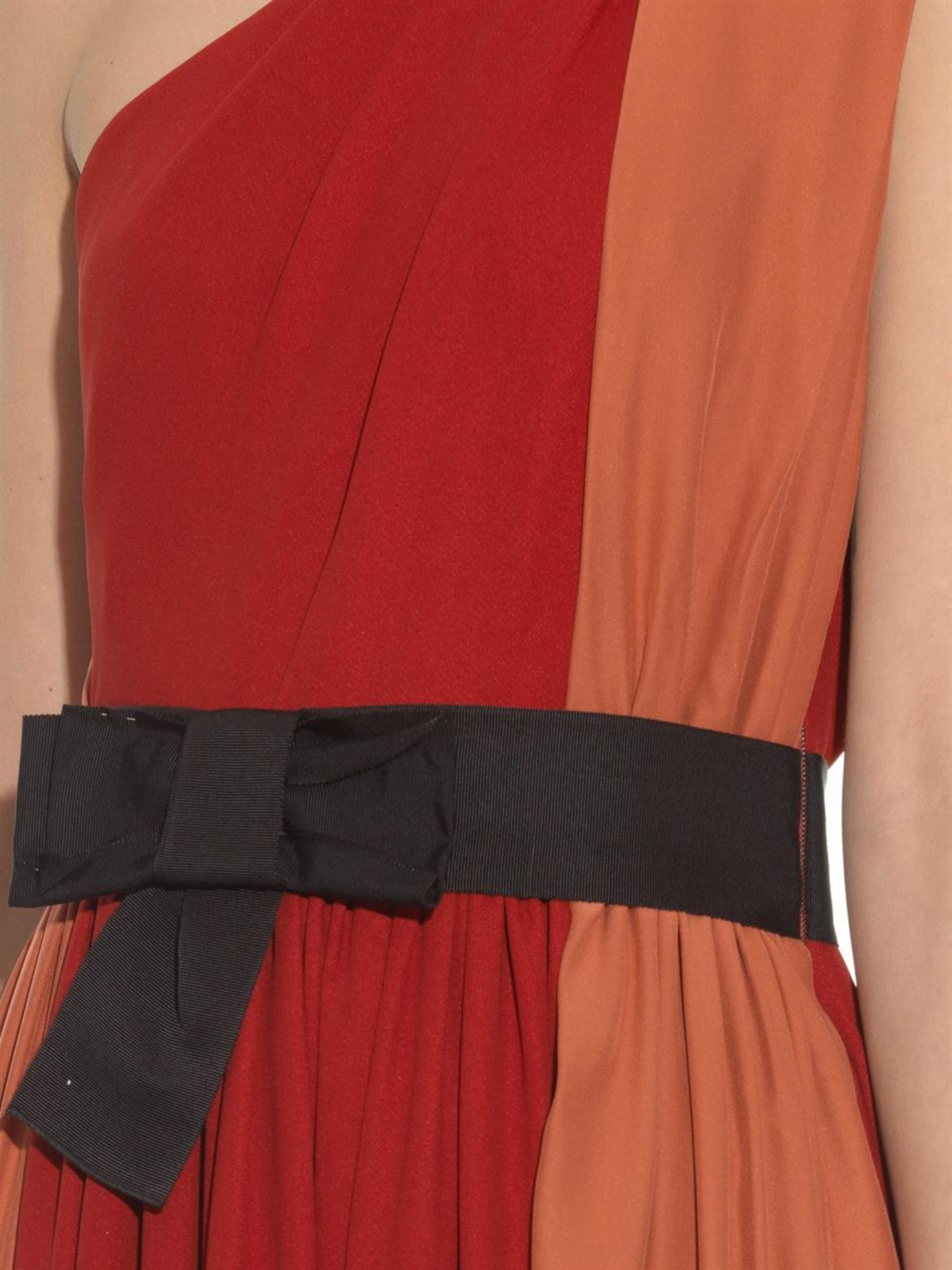 one shoulder silk