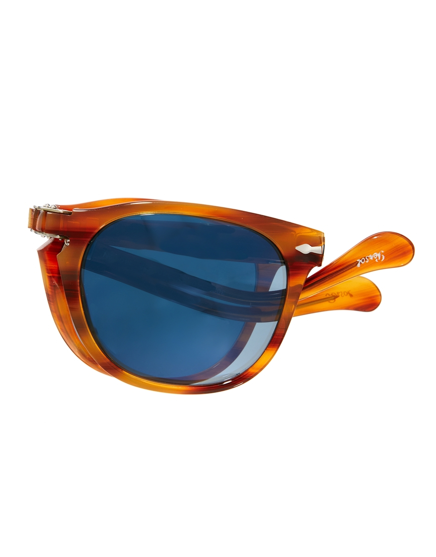 Lyst Persol Folding Wayfarer Sunglasses In Orange For Men 