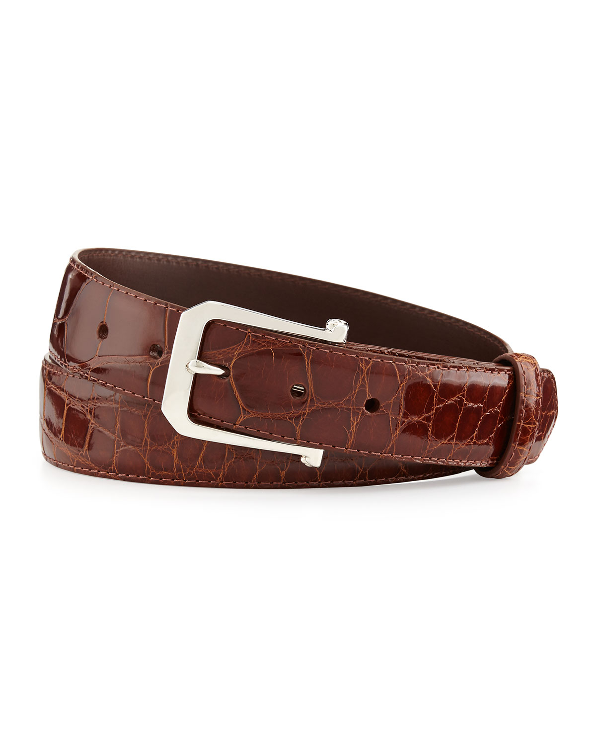 Lyst - W. Kleinberg Glazed Alligator Belt With The Paisley Buckle in ...