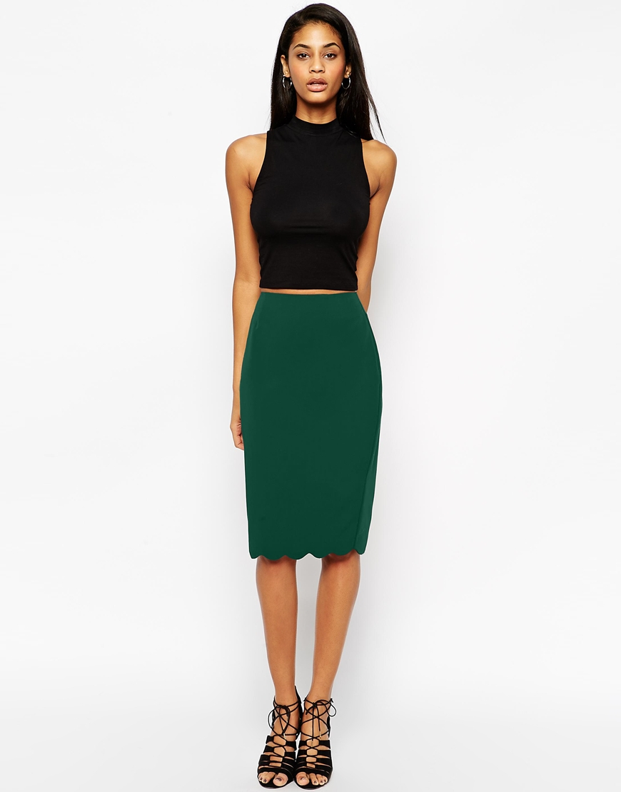 Green Pencil Skirt - Skirts