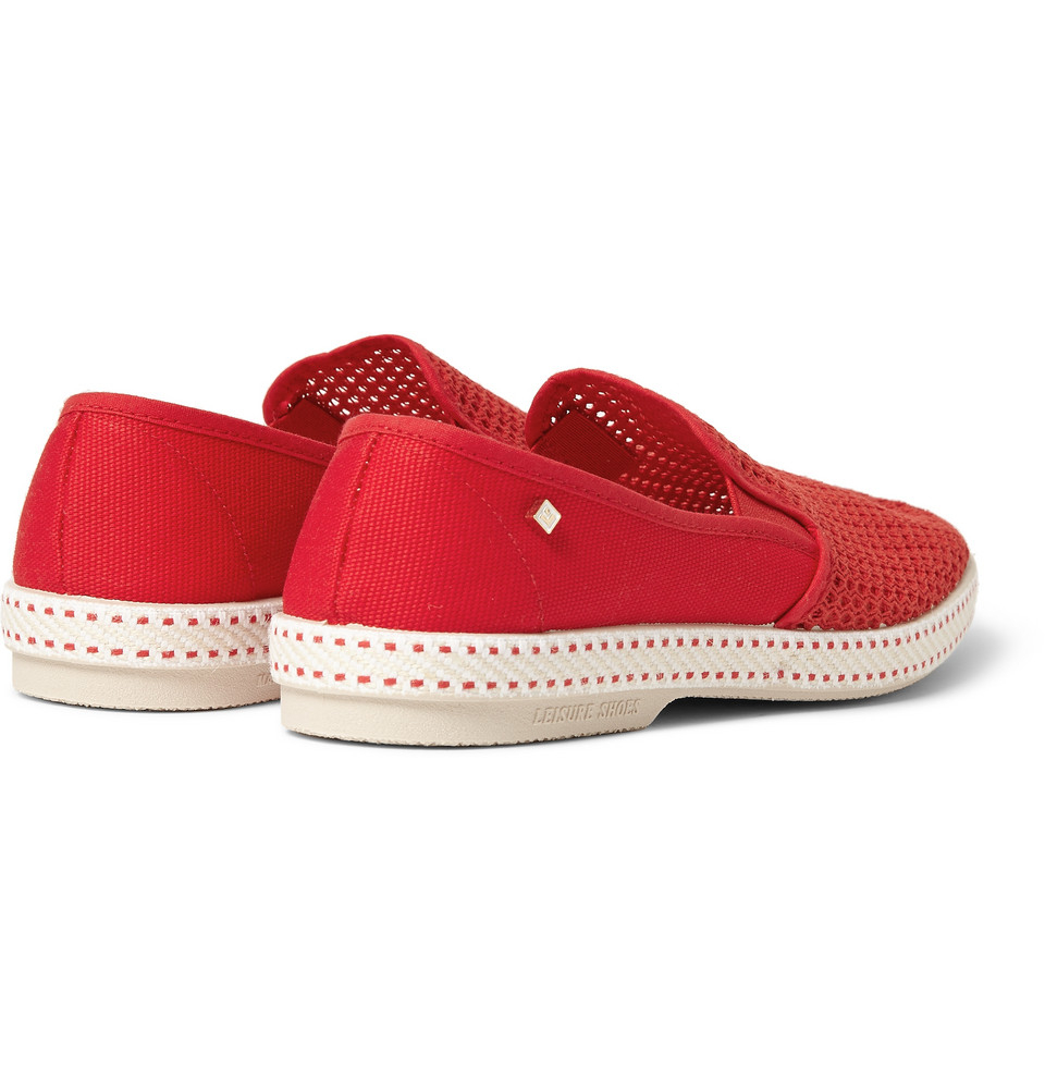 Lyst Rivieras Cotton Mesh SlipOn Shoes in Red for Men