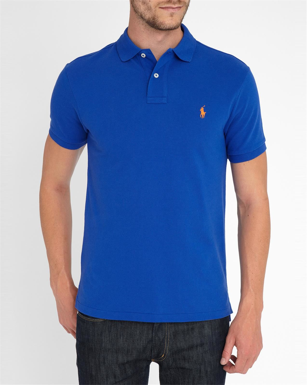 Polo ralph lauren Sapphire Blue Slim-fit Polo Shirt in Blue for Men | Lyst
