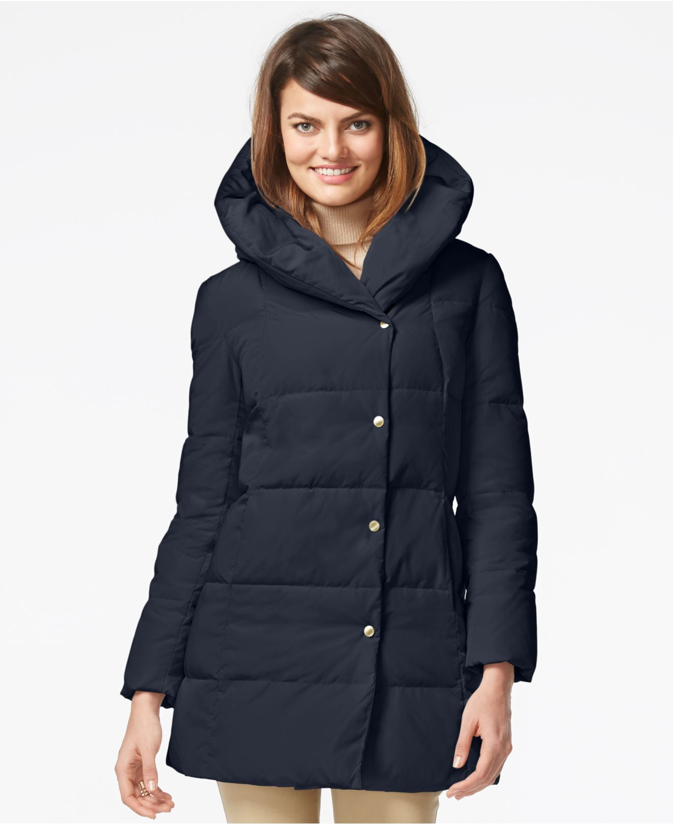 zipper puffer coat