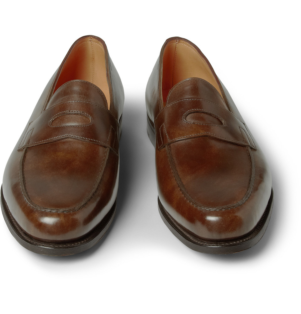 John lobb Lopez Leather Penny Loafers in Brown for Men | Lyst