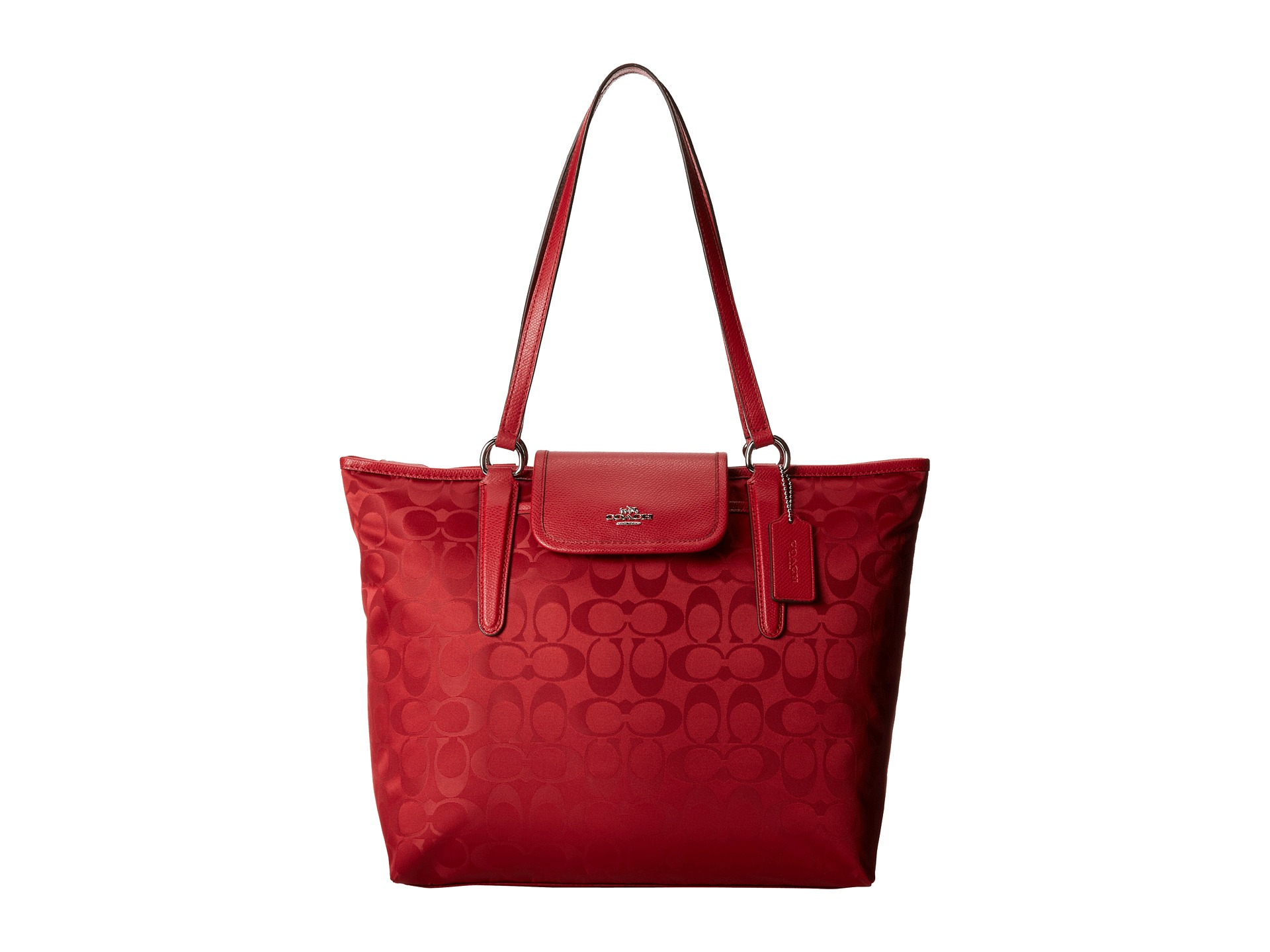 Coach Signature Nylon Ward Tote in Red (SV/Red Currant) Lyst