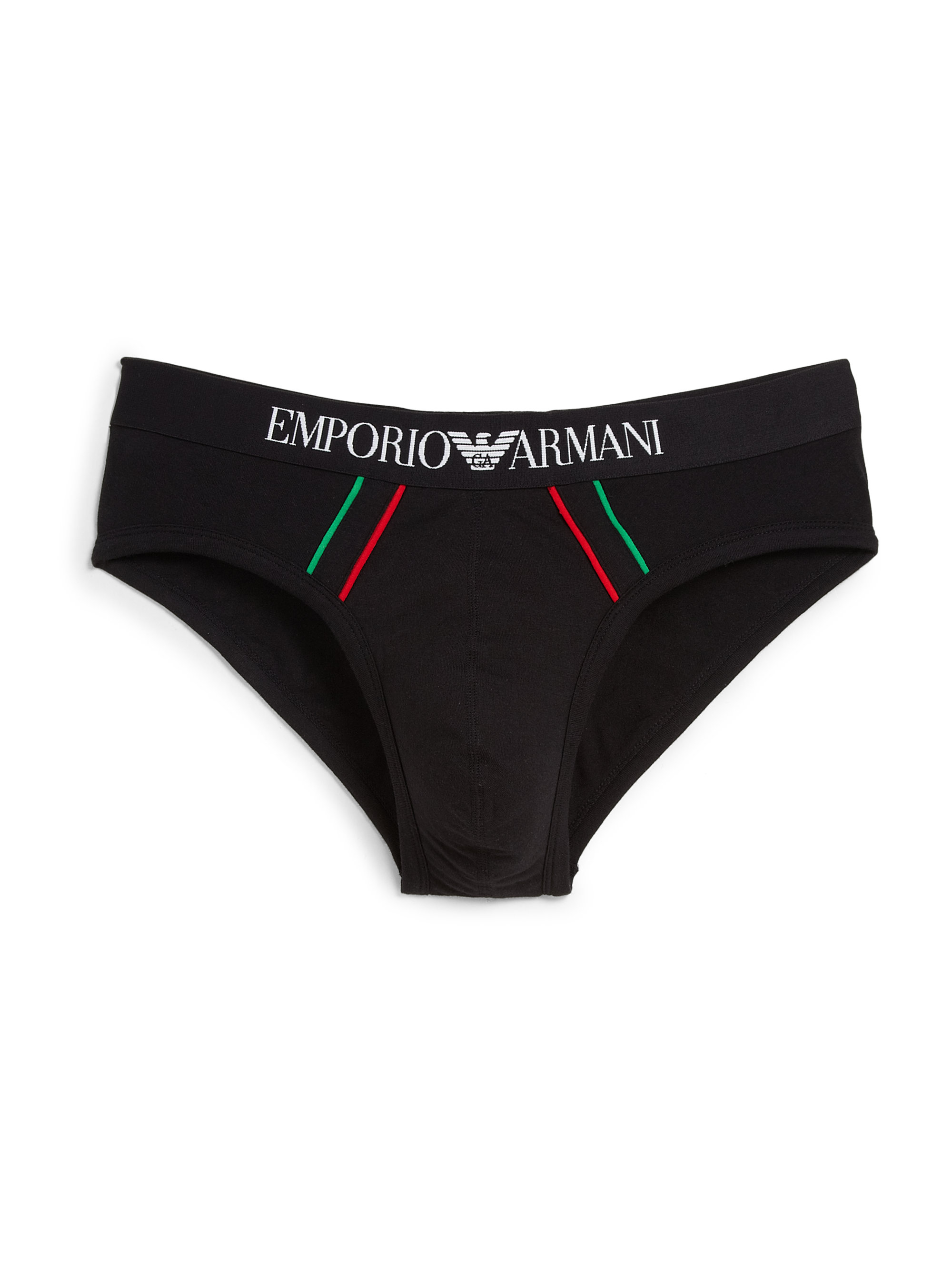 Emporio Armani Italian Flag Briefs in Black for Men | Lyst