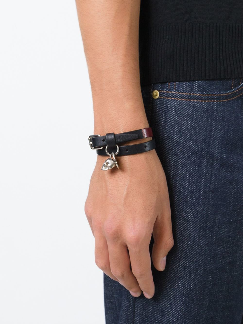 Lyst Alexander Mcqueen Wrap Around Skull Bracelet In Black For Men Gallery