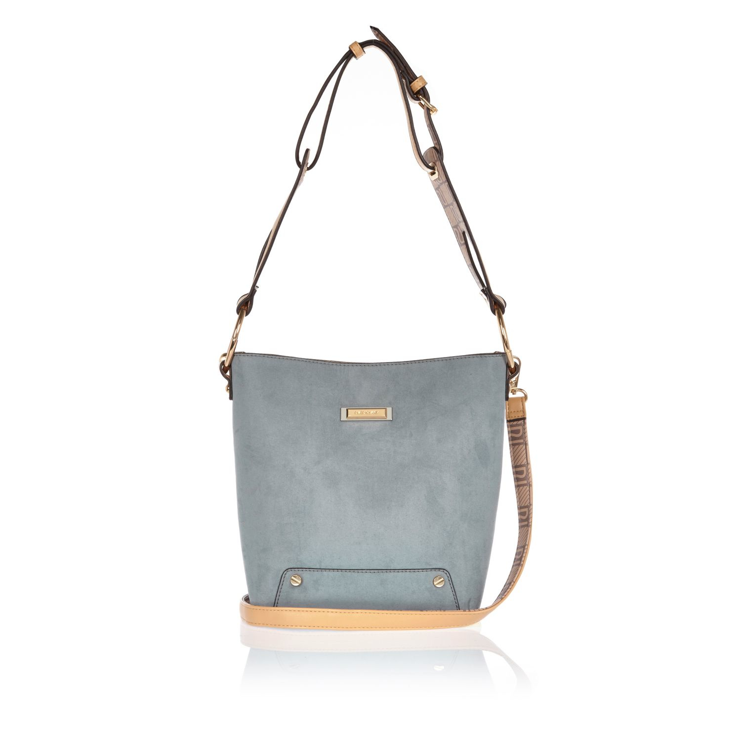 River Island Light Blue Monogram Strap Handbag In Lyst Gallery
