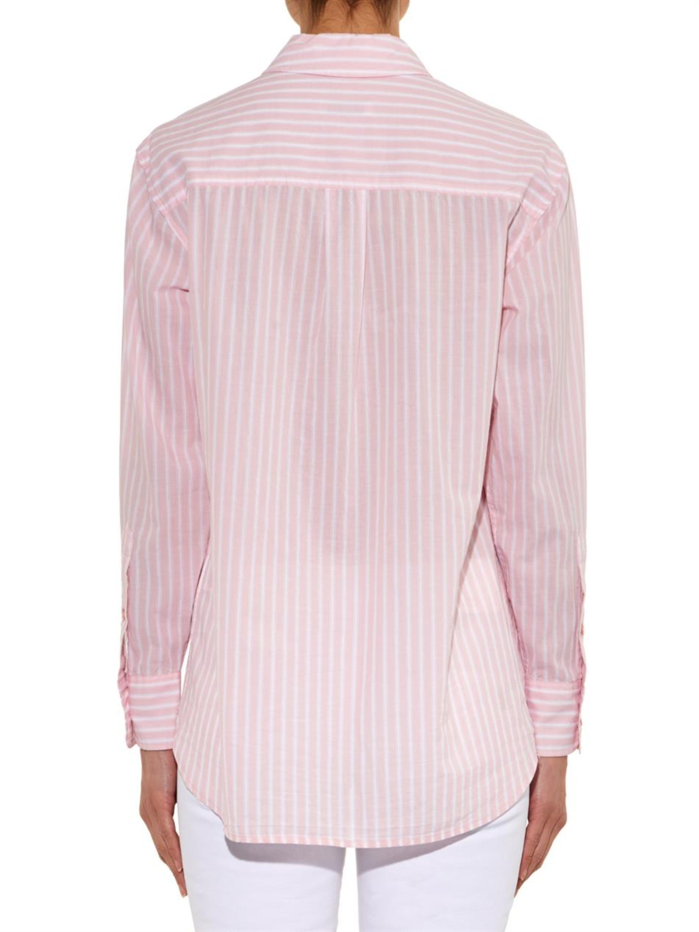 Lyst Equipment Striped Cotton Shirt In Pink