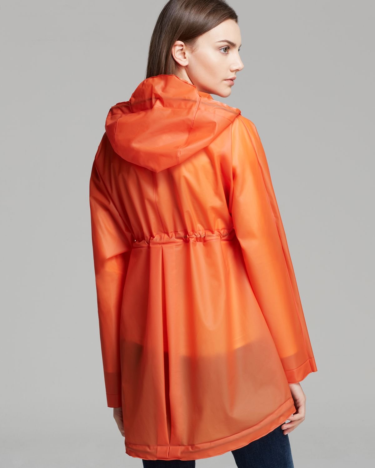 Lyst - HUNTER Raincoat Original Clear Smock in Orange