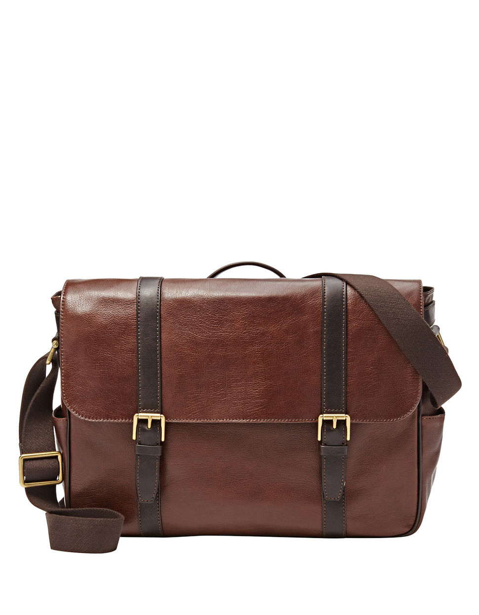 Fossil Leather Messenger Bag in Brown for Men - Lyst