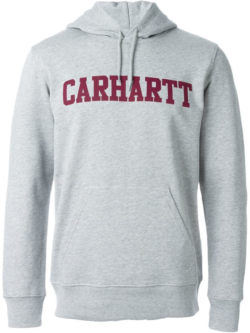 Carhartt Logo Print College Hoodie in Gray for Men | Lyst