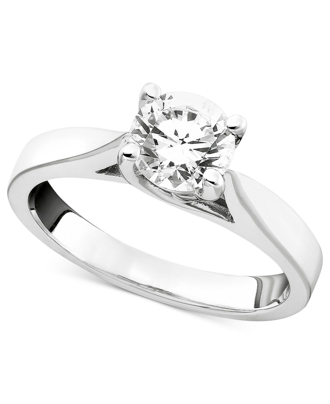  Macy s  Certified Diamond Engagement  Ring  In 14K White  Gold  