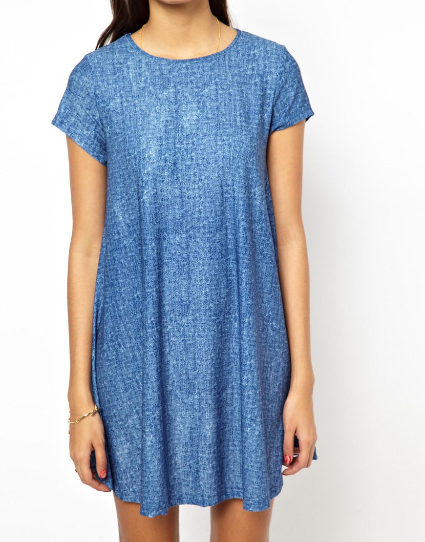 Lyst - Glamorous Swing Dress in Denim Blue in Blue