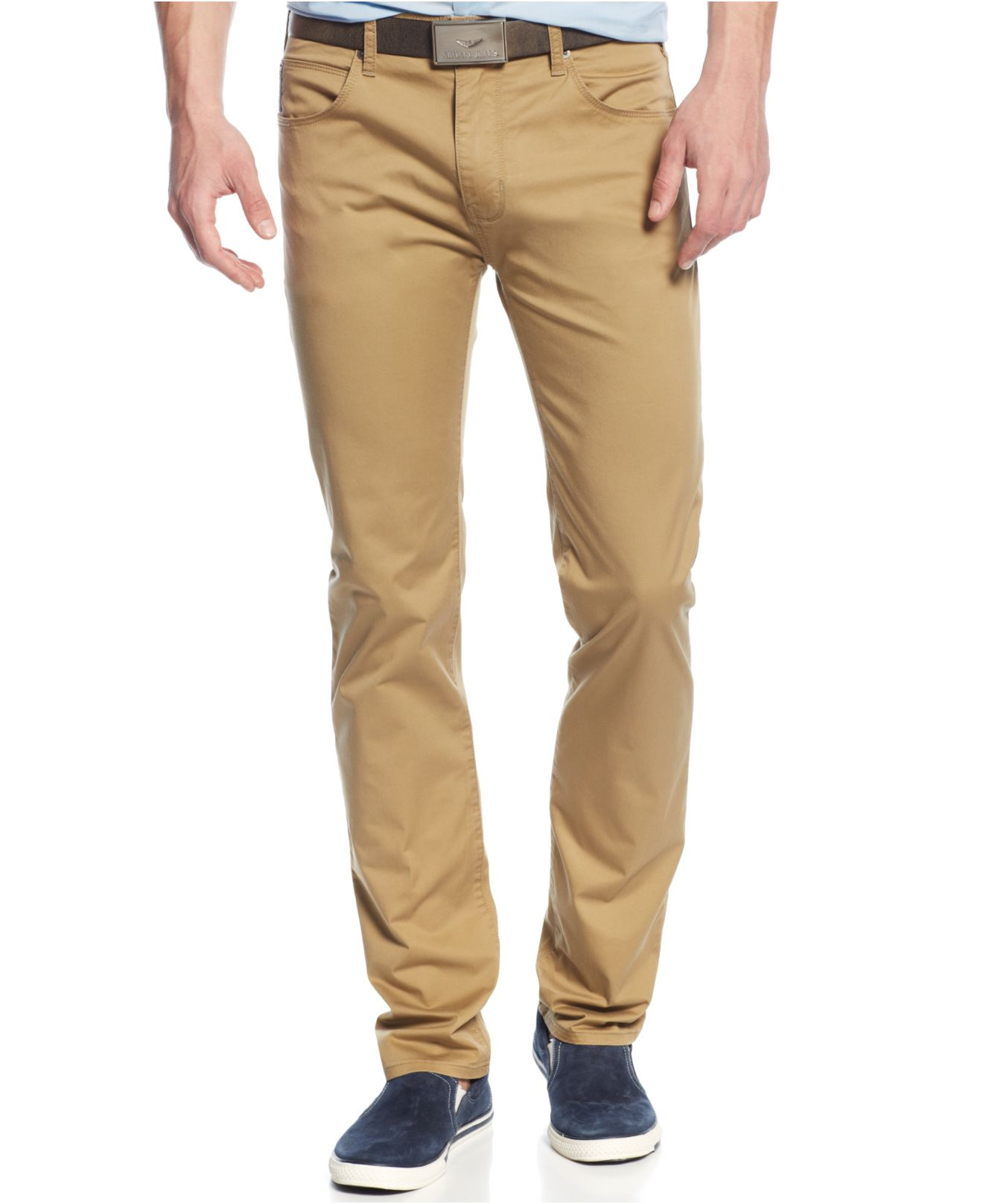 Lyst - Armani Jeans 5-pocket Regular Fit Twill Pants in Natural for Men