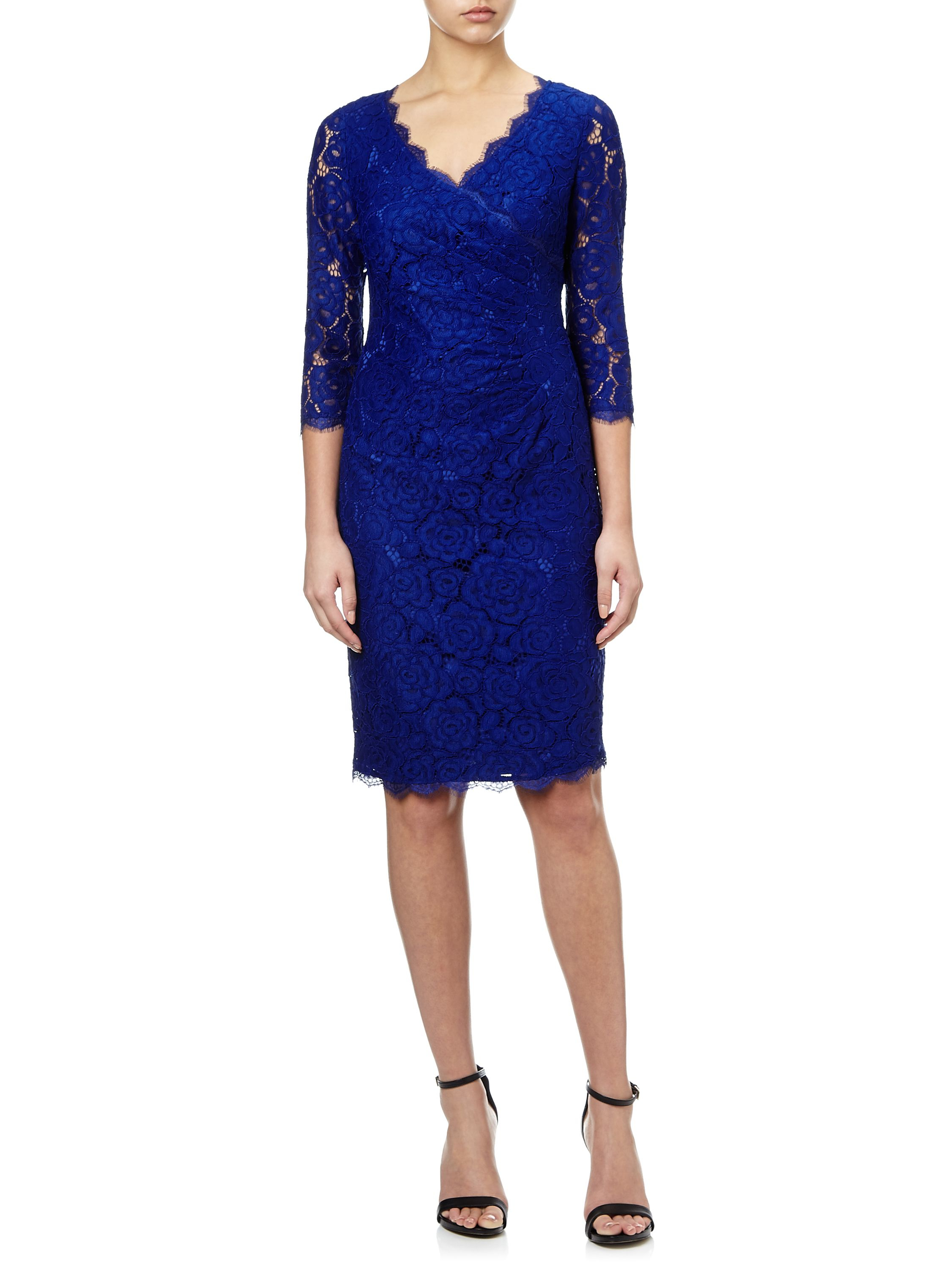 Adrianna papell Floral Cocktail Dress in Blue | Lyst