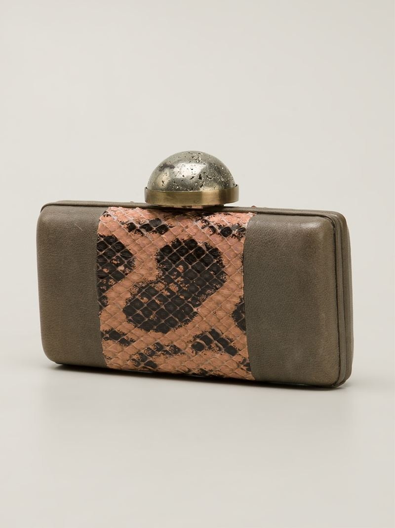Lyst Kelly wearstler 'serpent' Clutch in Gray
