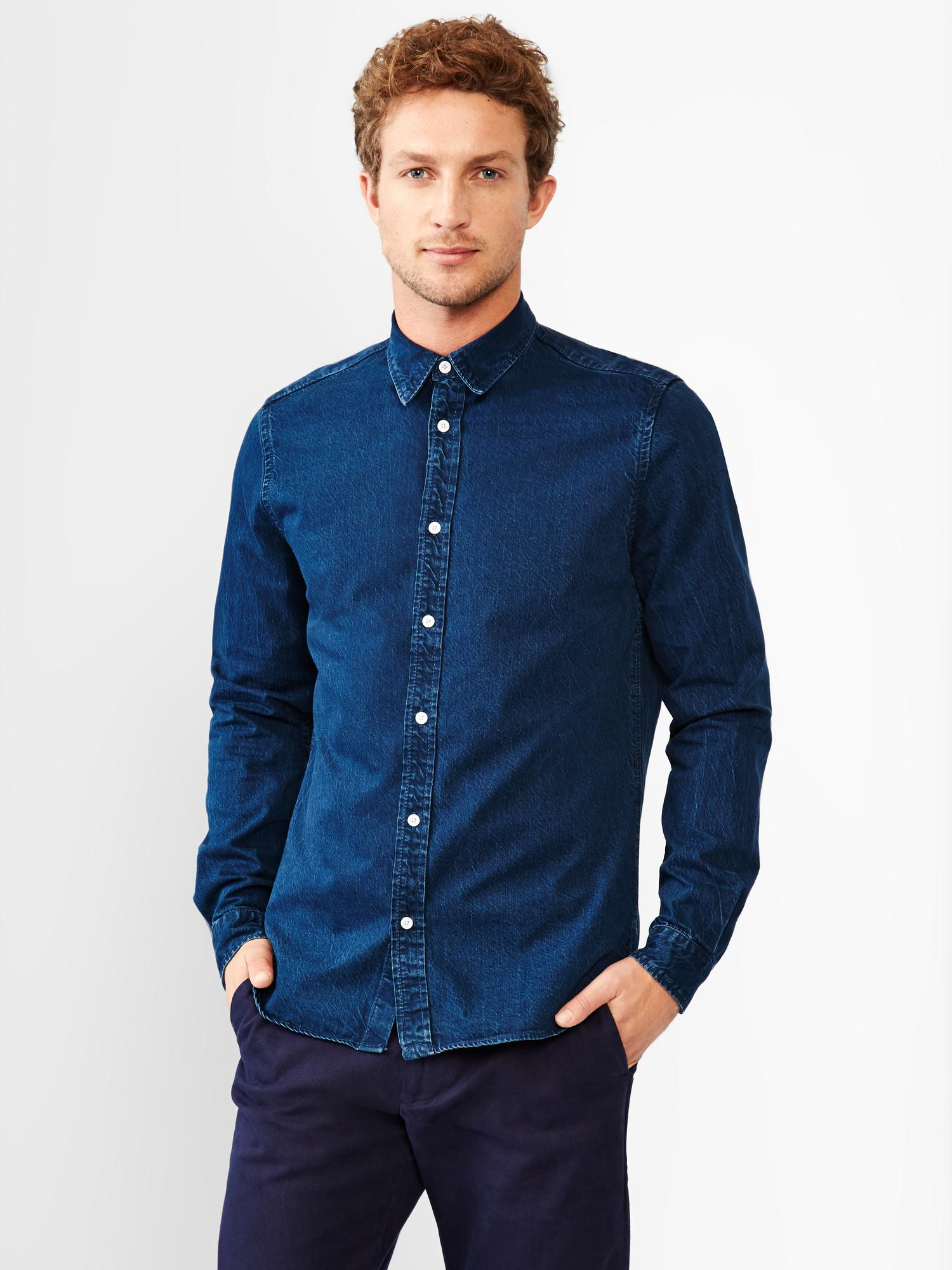 Gap Gq Brooklyn Tailors Minimalist Denim Shirt in Blue for Men (indigo ...