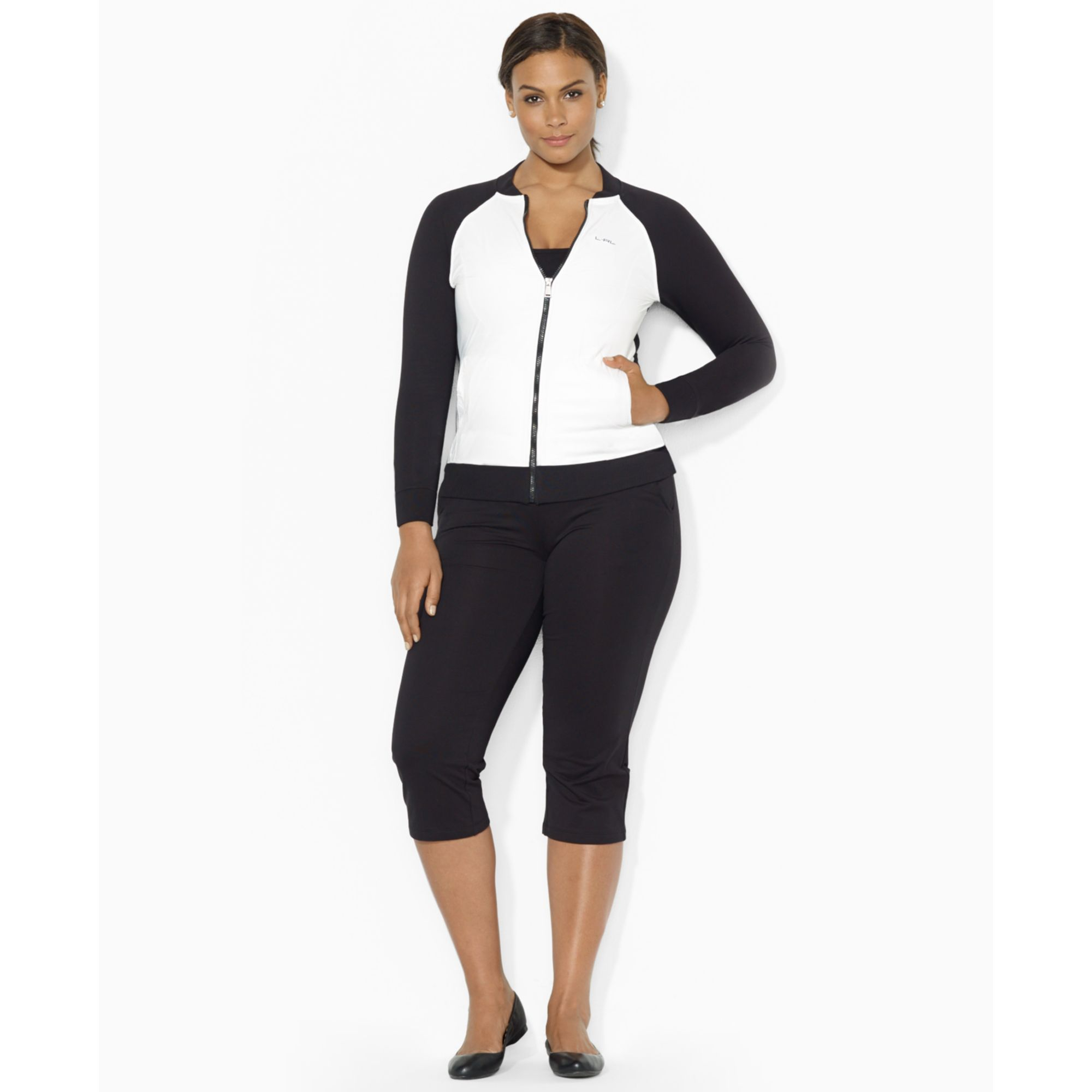 Lyst Lauren By Ralph Lauren Plus Size Colorblocked Zipup Active