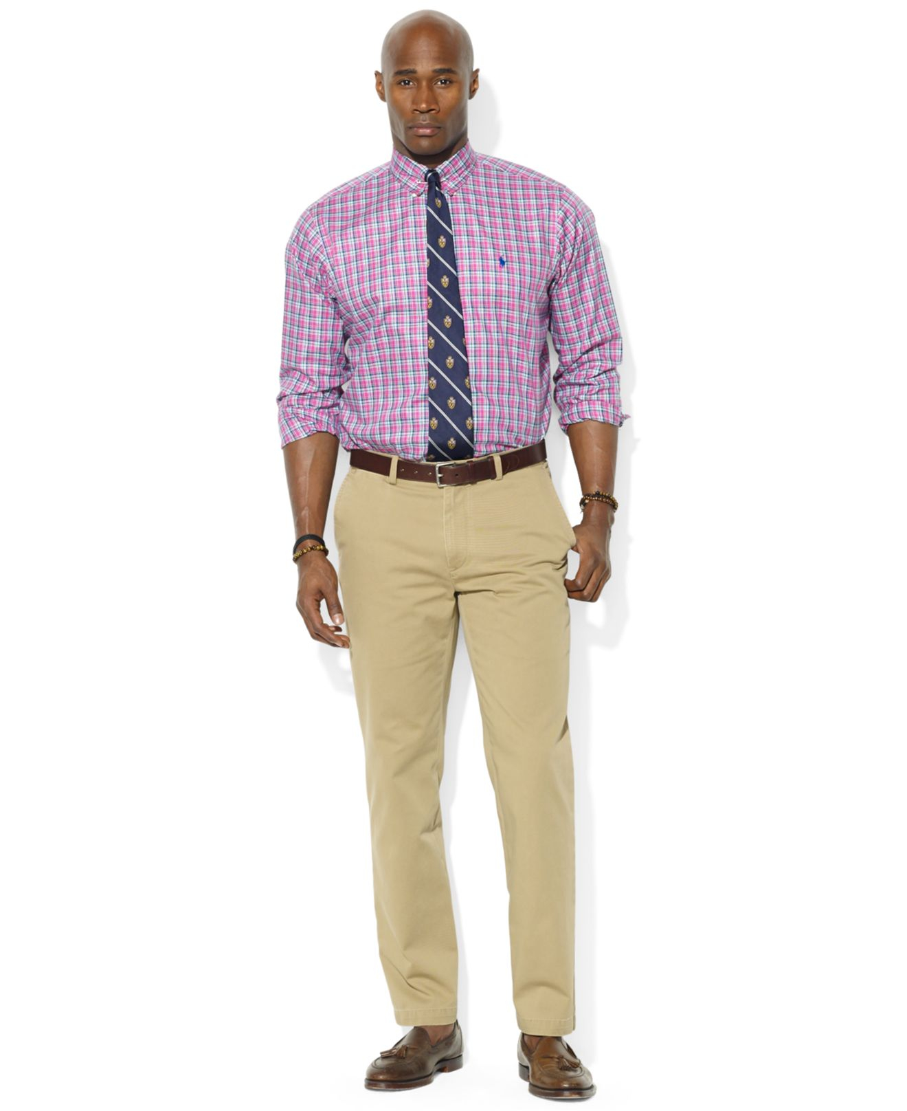 Lyst - Polo Ralph Lauren Big And Tall Plaid Twill Sport Shirt in Pink ...
